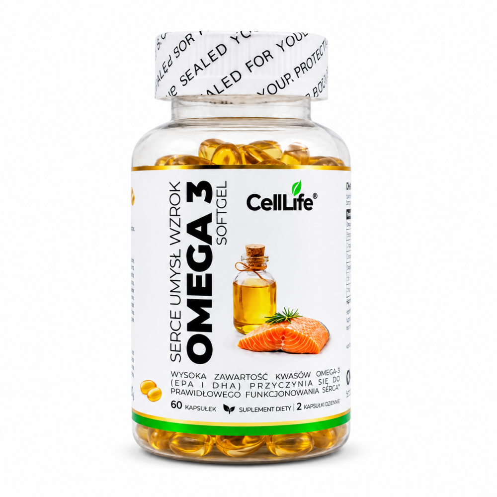 Suplement diety Cell-Life OMEGA 3, 60 kapsułek - BEZ RYBIEGO POSMAKU